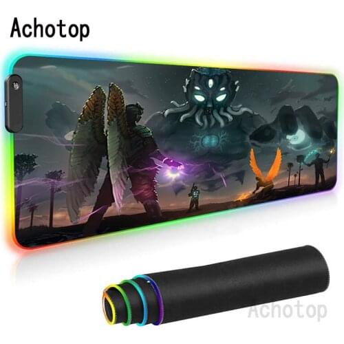 Hot Sales Terraria RGB Mouse Pad Large Game Durable Washable Rubber Glowing Usb Led Mousepad Keyboards with Backlit Mat