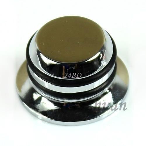 Chrome Guitar Volume Control Knob Bass Push-on Straw Hat Silver