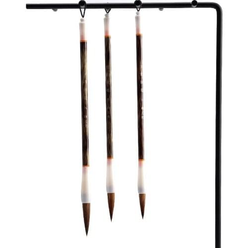 Chinese Huzhou Calligraphy Pen Wolf Hair Ink Brush Set Caligrafia Official Script Painting Writing Brush Pen 3pcs Tinta China