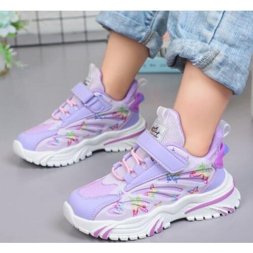 Girl Kids Sneakers Breathable Air Mesh Leather Sports Shoes Child Casual Old Dady Shoes Height Increase Walking Running Shoes