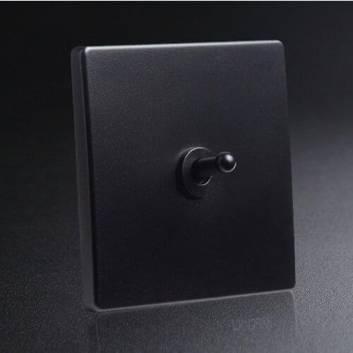 Black Lever 1-4 Gang Retro Toggle Switch Panel 86 Type One Open Single Double Control Wall Light Switch 220V10A
