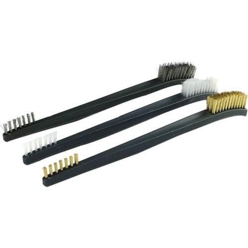 Hot Nylon Double-end Mini Rust Cleaning Steel Brass Wire Brush Polishing Wire Brush Set Universal Gun Hunting Cleaning Kit
