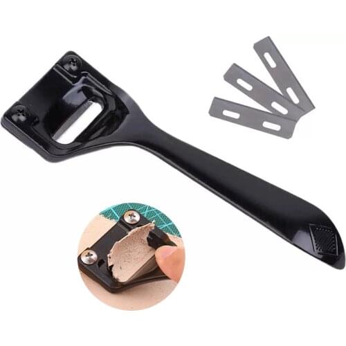 LMDZ Metal Leather Skiver,Sharp Skiver with Comfortable Grip,Convenient Leather Working Tool with Three Skiver Blades