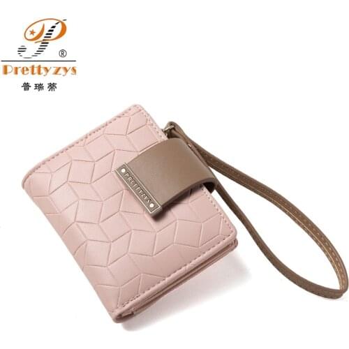 New Womens Short Wallets Fashion Stone Ladies Money Purses Small Bifold Wallet With Wrist Strap Zipper Coin Pocket For Female