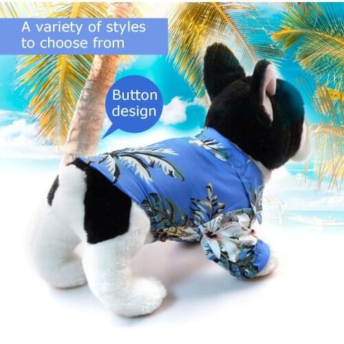 Dog Clothes Summer Beach Shirt Dog Cute Print Hawaii Beach Casual Pet Travel Shirt Pineapple Floral Short Sleeve Dog Cat Blouse