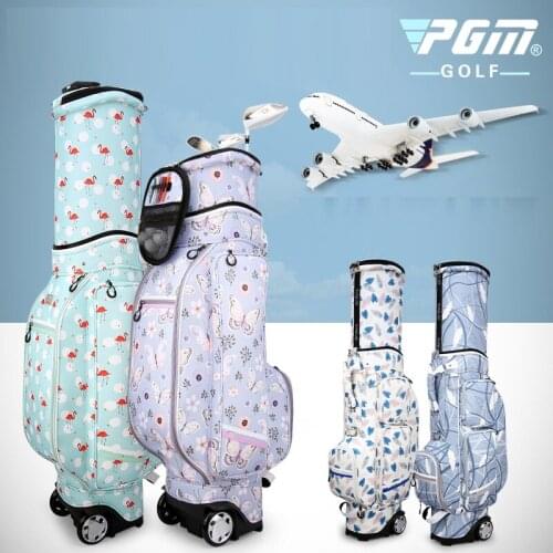 Pgm Golf Travel Bag For Women Wheels Stand Caddy Airbag Flight Aviation Bags Waterproof High Capacity Golf Cart Bag D0476