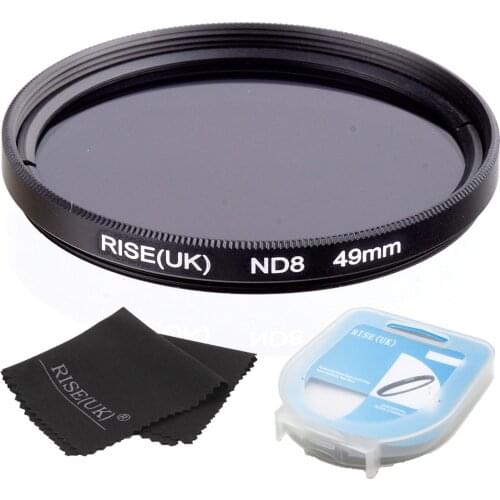 RISE(UK) 49mm Neutral Density ND8 Filter FOR ALL Camera lens+case +gift