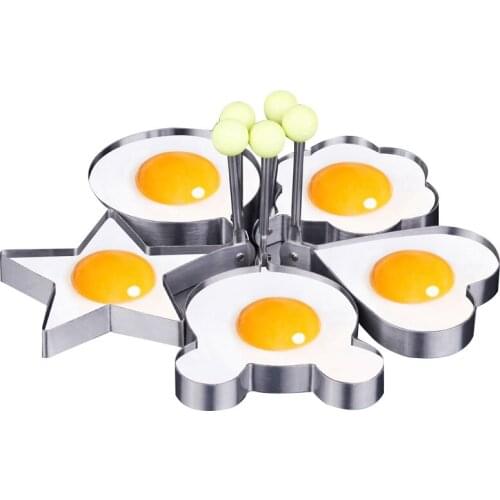 Silicone Fried Egg Pancake Ring Omelette Fried Egg Pentagram Shaper Eggs Mould for Cooking Breakfast Frying Pan Oven Kitchen