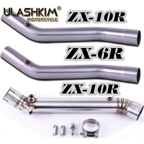 Slip on For KAWASAKI ZX 10R ZX10R ZX-10R 2004 2008 2018 Motorcycle Exhaust Escape Muffler Middle Contact Pipe Full System