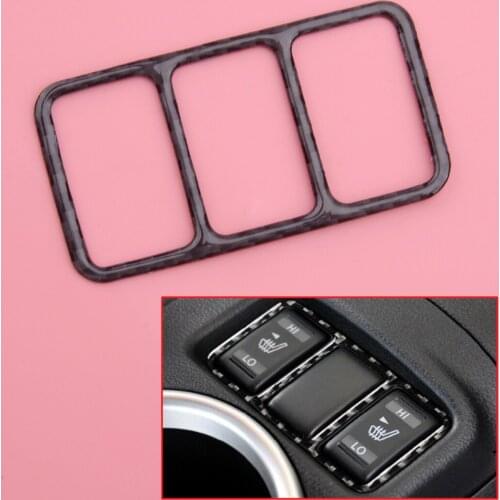 Carbon Fiber Console Seat Heating Button Sticker Frame Cover Fit for Nissan 370Z Z34 2009 2010 2011 2012 2013 2014 2015-2020