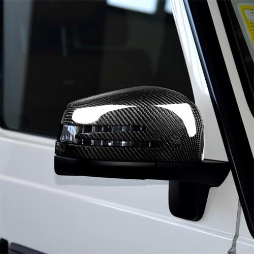 Carbon Fiber Interior Decoration Rearview Mirror Side Mirror Caps Cover Trim for Mercedes Benz W204 C Class Decals Accessories