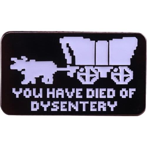 You have died of dysentery enamel pin Oregon Trail adventure game brooch nerdy gamers badge funny nostalgic gifts