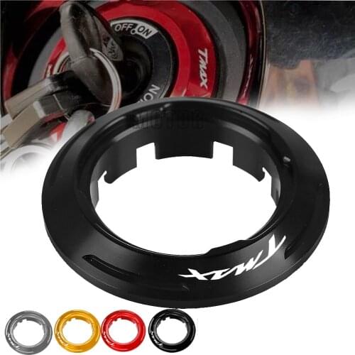 With "TMAX 530" Logo Motorcycle Ignition Switch Cover Key Switch Protector Ring For YAMAHA TMAX 530 T-MAX530 2013 2014 2015