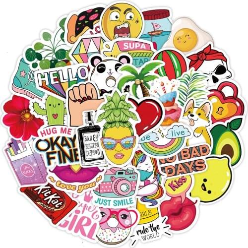 10/30/50PCS Cute Cartoon Girl Stickers Aesthetics Water Bottle Laptop Guitar Luggage Waterproof Graffiti Sticker Decal Kid Toy