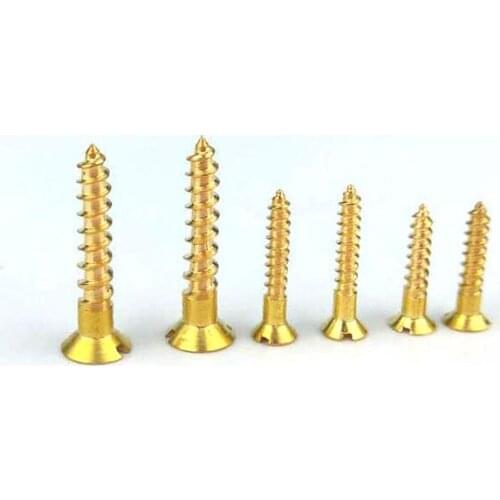 10pcs M4 word copper yellow furniture screw hinge screw