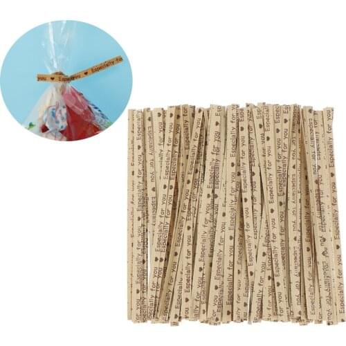 100 Pcs Gift Wrapping Especially For You Twist Ties Wire Organizer Space Saving Desk Accessories Office Supplies