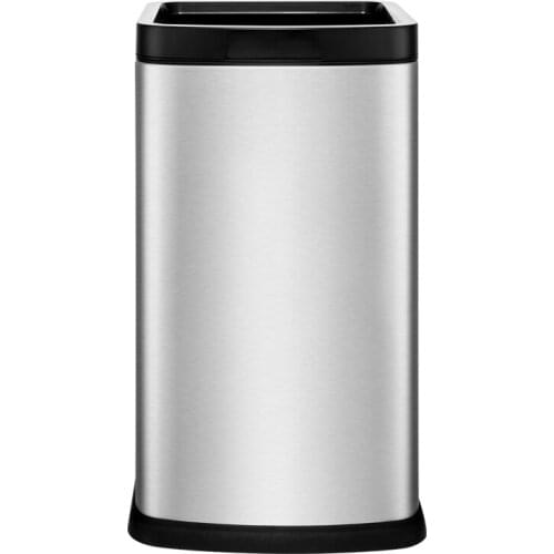 12L Kitchen Square Waste Bins Stainless Steel Trash Can Household Living Room Wastbin Bathroom Simple Trash Bin Without Lid