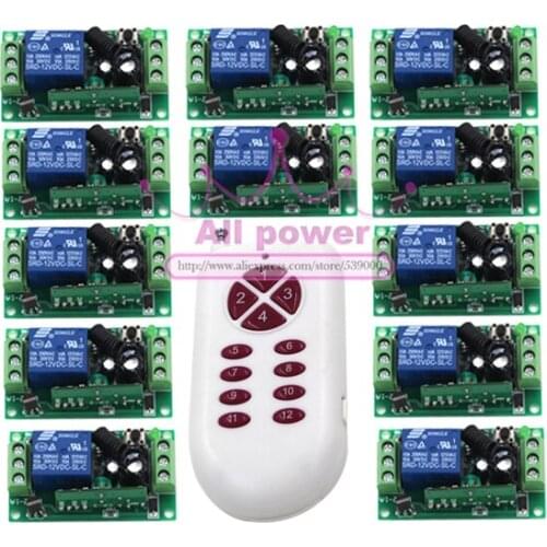 12V 1ch wireless remote control switch system Wireless RF Remote Control ON/OFF 10A relay Switch