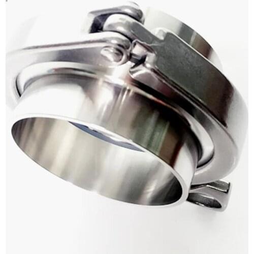 2.5" Tri Clamp x 60mm Pipe OD Stainless Sanitary 2 PCS SS304 Weld Ferrules + 1 PC SS304 Clamp + 1 PC Silicon Gasket