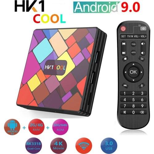 20pcs HK1 Cool Android 10.0 Smart TV Box 4GB 128GB/64GB Dual Wifi TVbox 2G 16G RK3318 Quad Core Streaming Media Player Mini PC