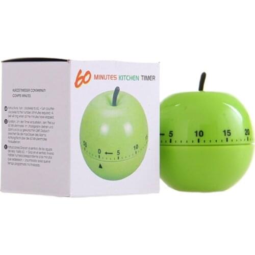2020 New Green Cute Fruit Shape Mechanical Kitchen Timer Loud 60 Minutes Time Interval