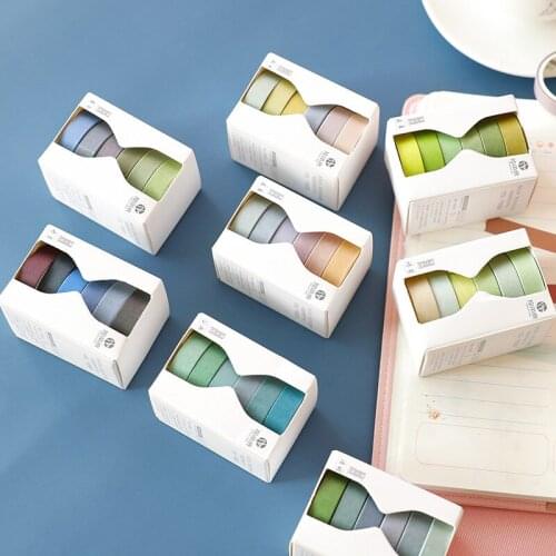 6colors for One Set Washi Tape Vintage Pure Color Season 9mm Adhesive Masking Tapes DIY Stickers Diary Album Decoration E6407