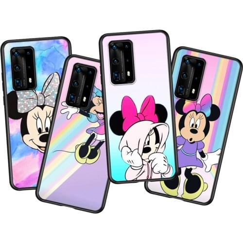 Mickey mouse color Soft TPU Silicone For Huawei P40 P30 P20 Pro P10 P9 P8 Lite RU E Mini Plus 2019 2017 Black Phone Case