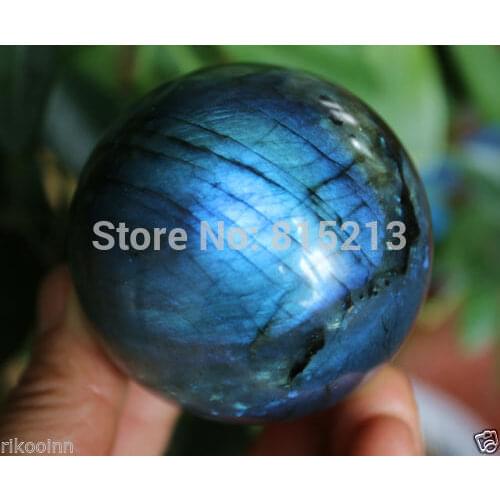 Ddh001034 60mm Blue & Gold/Pink Flash LABRADORITE Crystal Sphere Ball
