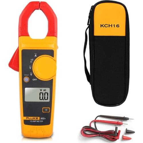 Fluke 302 + Current Digital Clamp Meter Multi-Function Multimeter Resistance Tester AC Current Multimeter + Convenient Soft Pack