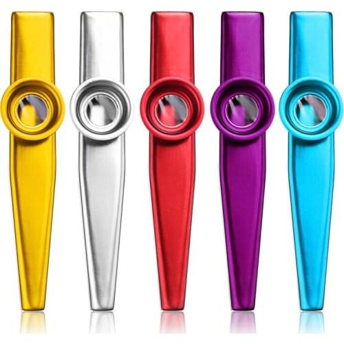 5 Colors Aluminum Alloy Metal Kazoo Simple Design Lightweight Portable Mouth Flute Kids Gift Harmonica Musical Instruments