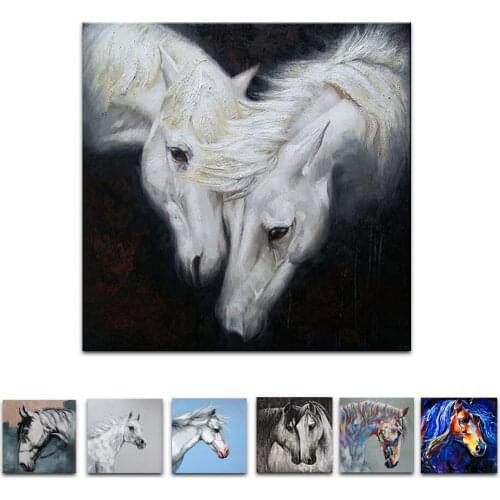 Oil Painting Animal Modern Hand Painted Horses Picture Office Wall Art Home Decoration Rolled Canvas No Frame Unstretched