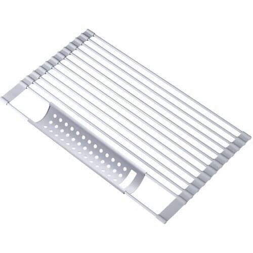 Kitchen Shelf Holder Silicone Drain Rack Foldable Home Roll-Up Convenient Easy To Clean 53*32CM/44*32CM Multipurpose Stand