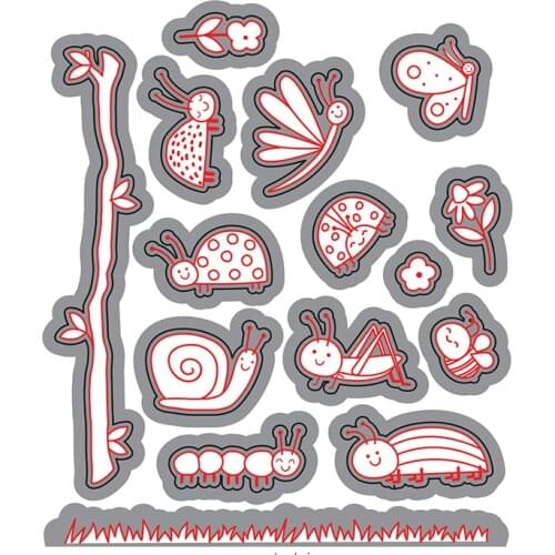 Small Animals, Insects, Pansies Metal Cutting Dies And Stamps Scrapbook Dariy Decoration Stencil Embossing Template Make Albums