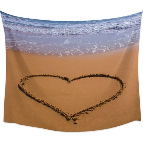 Sea Beach Love Wall Tapestry Home Wall Decor Tapestry Cover Beach Towel Picnic Mat Yoga Mat