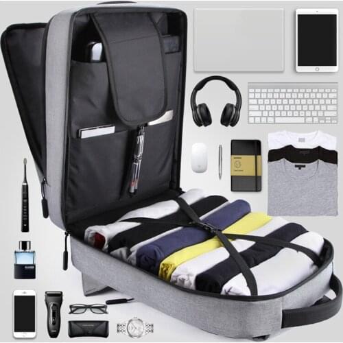 Men Casual USB Charging Work Backpack Man Large Space Short Trip Male Waterproof Travel Luggage Bags 15.6 inch Laptop Back Pack