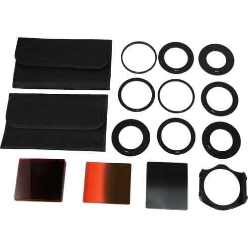 24pcs Square Full + Graduated Filter Set + 9 Size Adapter Ring Filter Holder for cokin p series LF78