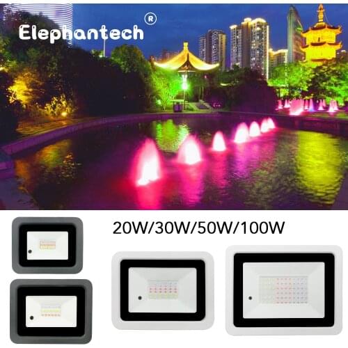 Led Outdoor RGB Flood Light 20W 30W 50W 100W 220V/110V Reflector Projector Lamp Spotlight With Color Remote Controller