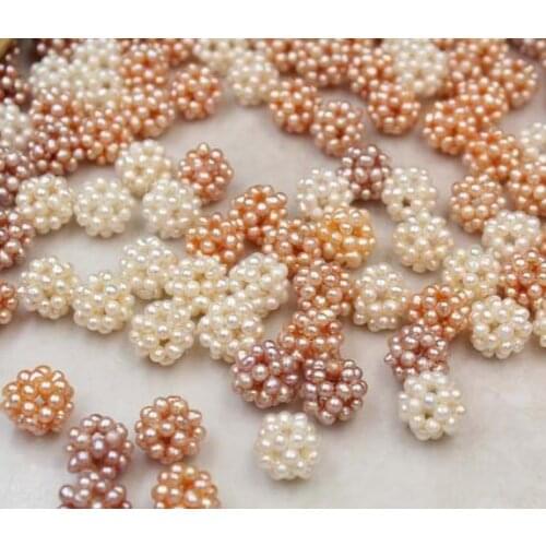 New Arrival Favorite Pearl Loose Beads 16mm Handmade Flower Ball Pearls Beads Handmade Braided Jewelry DIY For Necklace Earrings
