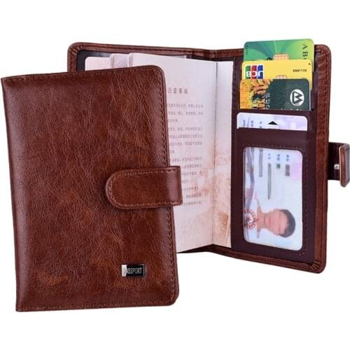 PU Leather Hasp Passport Cover Wallet Women Cards Credit Case Travel Document Covers Russia Men Passports Organizer Holder Pouch