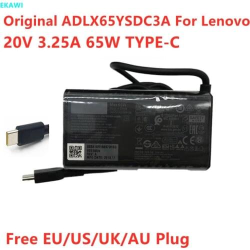 Original 20V 3.25A 65W TYPE-C ADLX65YSDC3A ADLX65YSLC3A Power Supply AC Adapter For Lenovo ThinkPad 02DL151 Laptop Charger