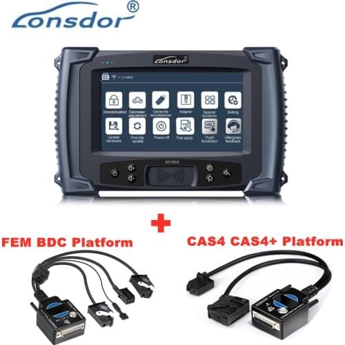 Lonsdor K518ISE Auto Car Key Programmer plus GODIAG GT100 ECU Connector with For BMW FEM BDC CAS4 CAS4+ Test Platform