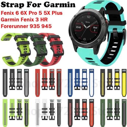 26 22MM Silicone Quick Release Watchband Strap for Garmin Fenix 6X Pro/5X Watch Easyfit Wrist Band Strap For Fenix 6 Pro/5 Watch