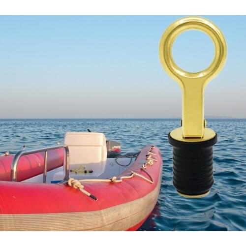 Rubber Brass Snap Tight Flip Style Hull Live Well Boat Drain Plug Boat Bilge Transom Seawall Bait Well Boat Accessories