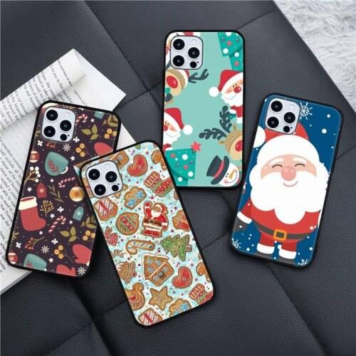 Christmas cartoon deer christmas tree Phone Case for iPhone 11 12 pro XS MAX 8 7 6 6S Plus X 5S SE 2020 XR mini