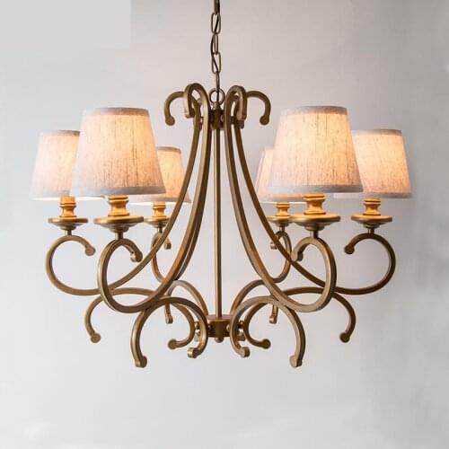 Nordic Vintage Country Chandelier Lighting Iron Art Living Room Dining Room Chandeliers Ceiling Retro lamp cover Bedroom Light