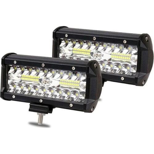 2PC 7 Inch 120W Combo Led Light Bars Spot Flood Beam 4x4 Spot 12V 24V 4WD Barra LED Headlight For Auto Parts