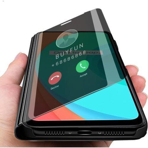 Smart mirror flip protective phone cover for oppo realme c11 c 11 11c 6.5" RMX2185 kickstand funda bumper coque realmi c11 case
