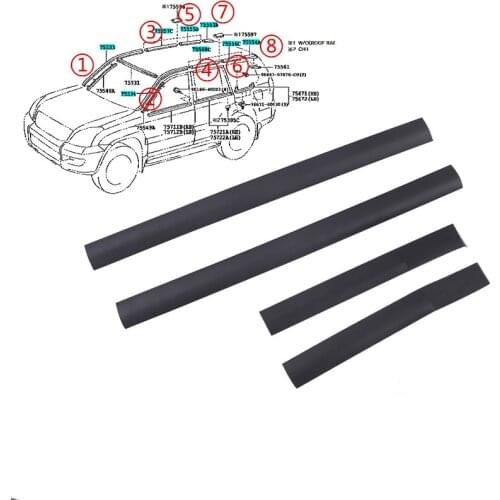 Car Moulding Windshield Sunroof Roof Flowing Sealing Strip For Toyota Land Cruiser Prado LC120 For Lexus GX470
