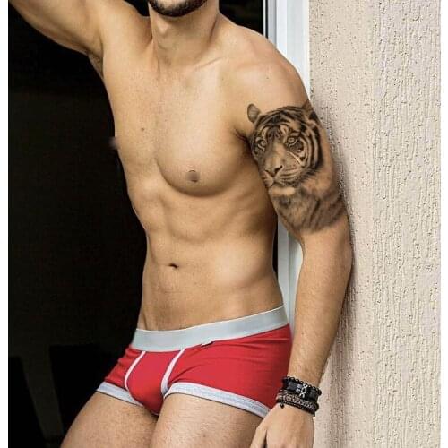 Waterproof Temporary Tattoo Sticker Black Tiger Pattern Realistic Fake Tattoos Flash Tatoo Arm Large Size Body Art for Women Men