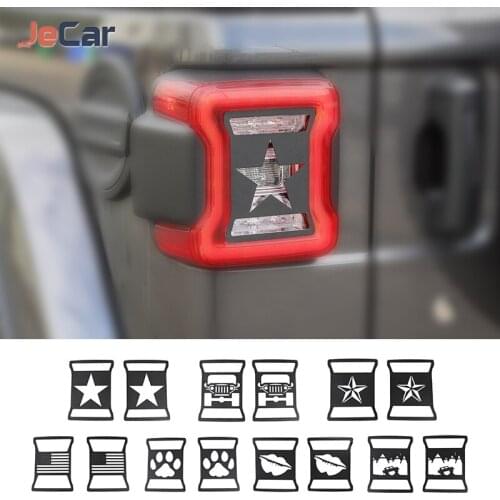 Taillight Decoration Cover Protection Fit For Jeep Wrangler JL 2018 Up Rear Tail Light Lamp Cover Car Exterior Accessories